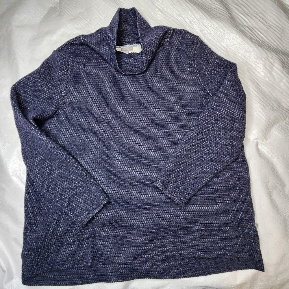 T by Talbots Sweater Cowl Neck Long Sleeve Navy Blue Plus Size 3X Activewear